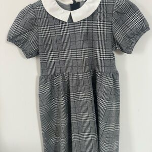 Classic Plaid Kids Dress with White Collar 6-7 122cm height